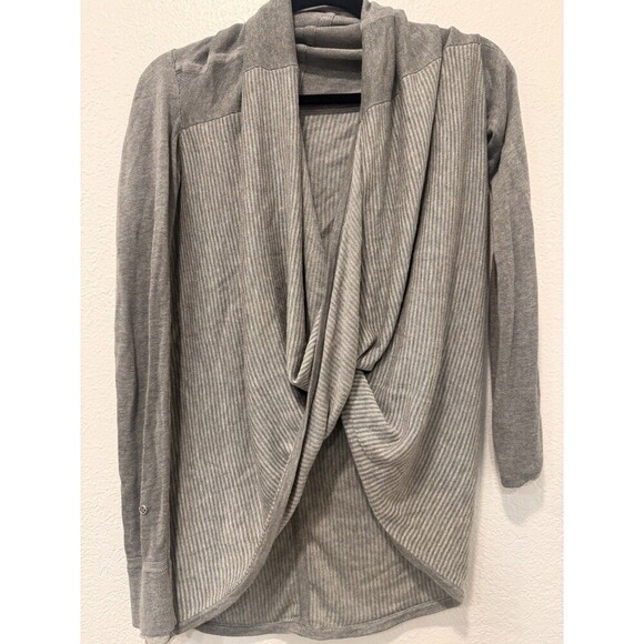 Lululemon Iconic Sweater Wrap - Heathered Grey/Heathered Light Grey Sz2 - Picture 6 of 6
